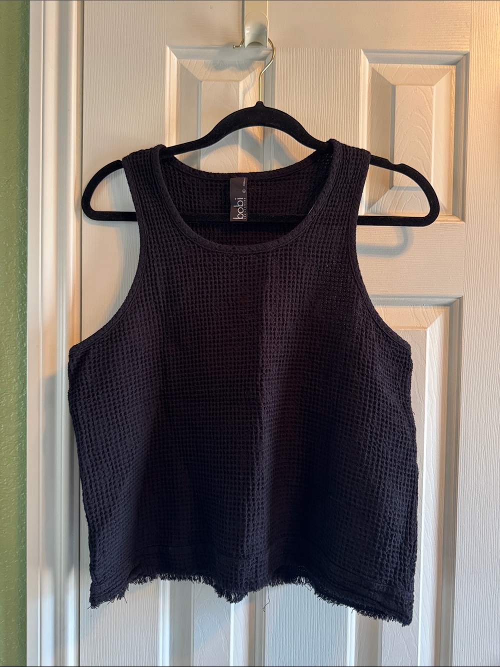bobi Black Waffle Knit Tank